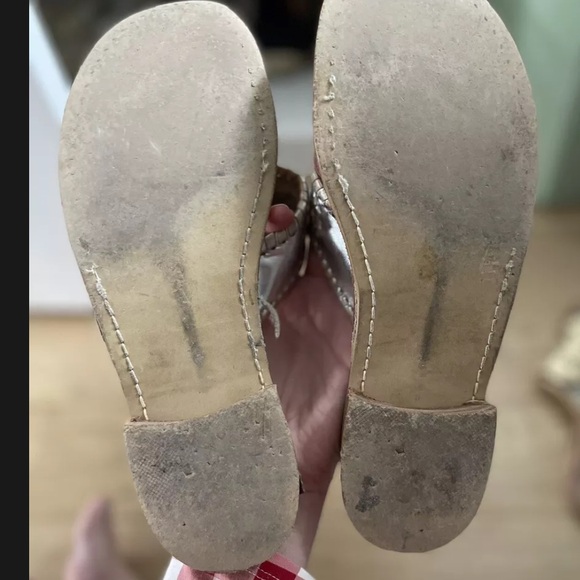 Silver With Platinum Whipstitch Jack Rogers - Size 9 - Picture 2 of 2